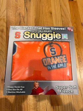Syracuse Orange Snuggie Blanket With Sleeves Collegiate Fleece New In Box